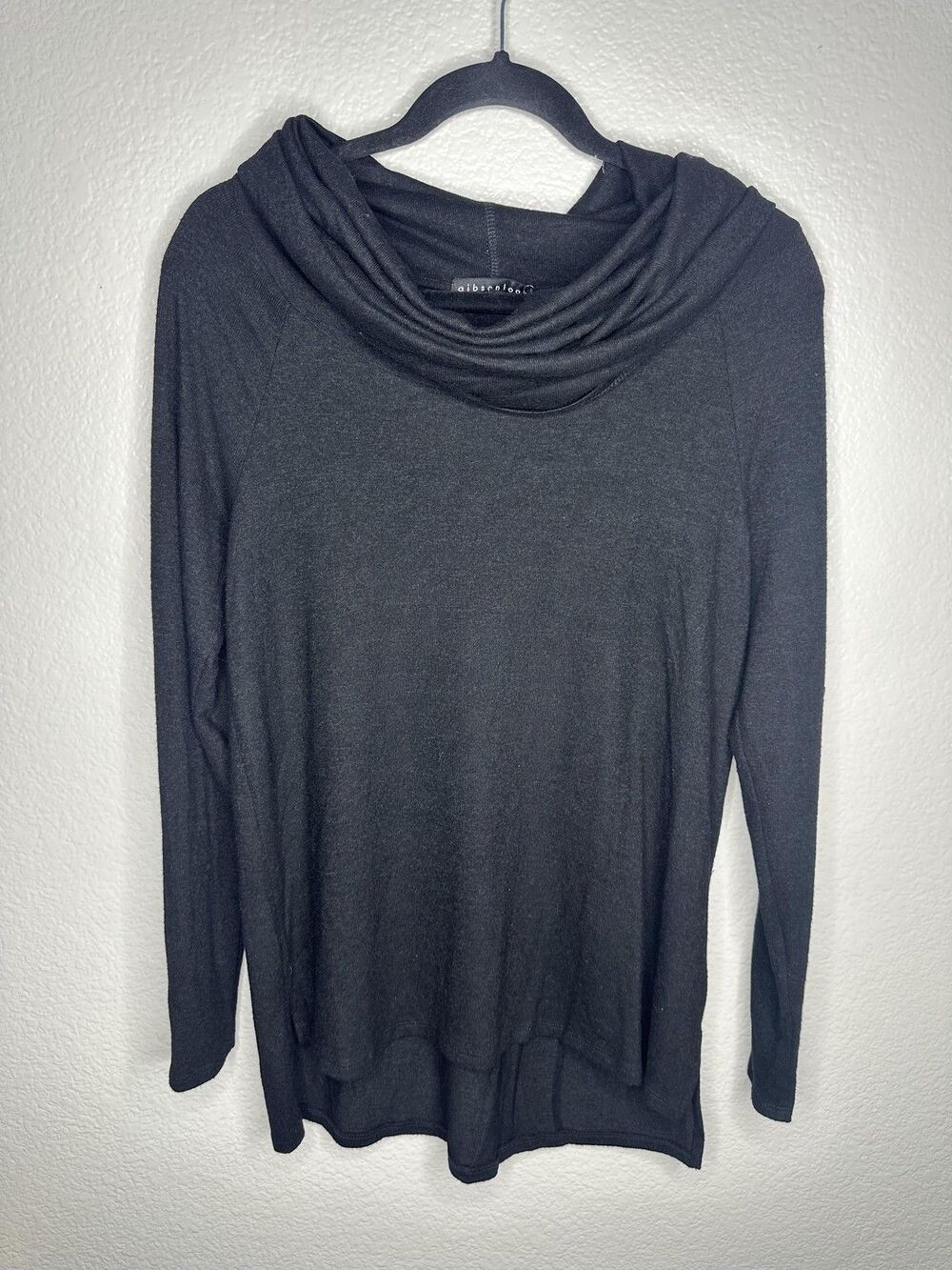 Gibsonlook Shirt Womens XS Gray Cowl Neck Long Sleeve Tunic Top Soft Jersey Knit